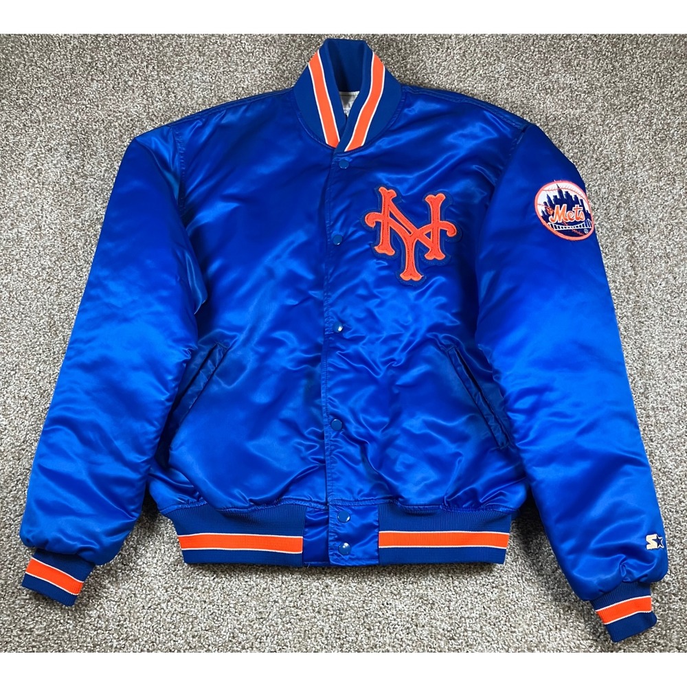 Vintage Starter New York Mets Satin Bomber Jacket Diamond Collection Mens XL 80s